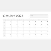 Calendario de octubre de 2026