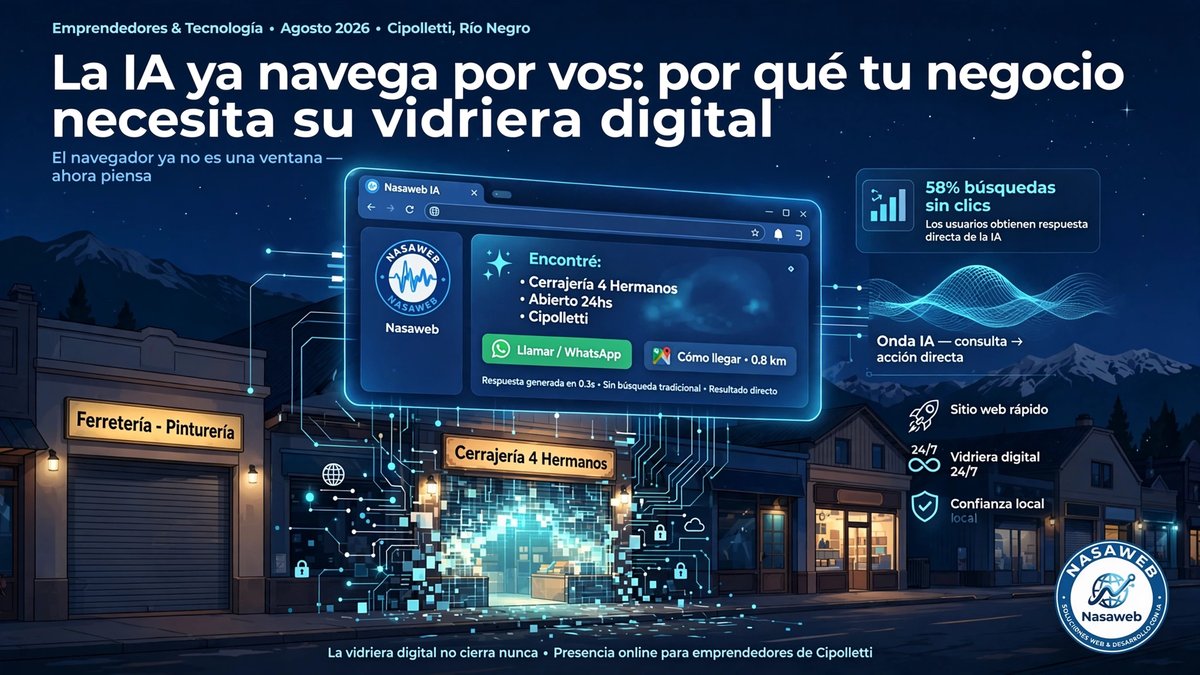 Comercio de Cipolletti con su vidriera digital activa: web y ficha de Google Maps al día
